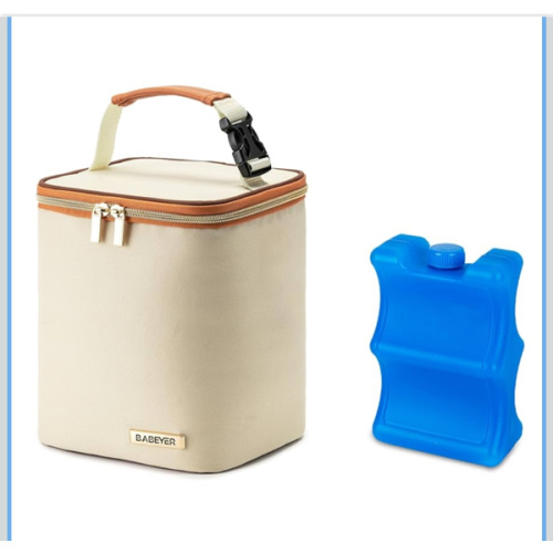 Breastmilk Cooler Bag with Ice Pack Fits 4 Baby Bottles Up to 9 Ounce, Baby Bottle Bag Great for Nursing Mom Daycare