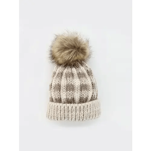 Buffalo Check Pom Pom Beanie