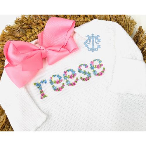 Baby Girl Monogram Gown, Paty Outfit, Paty Gown, Coming Home Outfit, Baby Shower Gift,Baby Girl Gift, Baby Girl Gift, Personalized Baby Gift