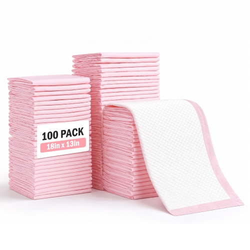 100 Pack Disposable Changing Pad Liners Baby Incontinence Pads 13x18 Inch Ultra Soft Absorbent Waterproof Diaper Underpads for Bed and Furniture