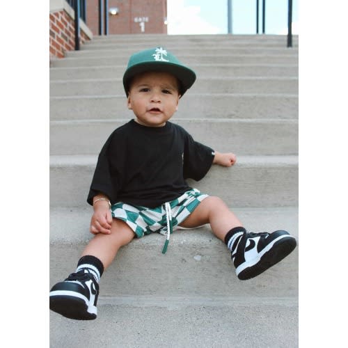 Green Checker Basketball Shorts