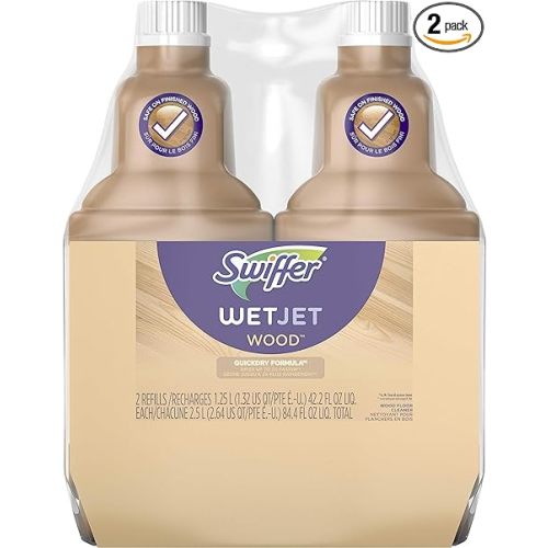 Swiffer Wetjet Wood Floor Cleaner Solution Refill, 42.2 Oz - 2 Pack