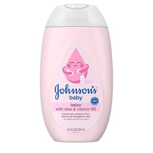 Johnson's Baby Lotion with Coconut Oil, Aloe Vera & Vitamin B5, 72 HR Hydration, Skin Moisturizer, Hypoallergenic, Safe for Newborn, Protects from Dryness & Strengthens Skin, 13.6 fl. oz