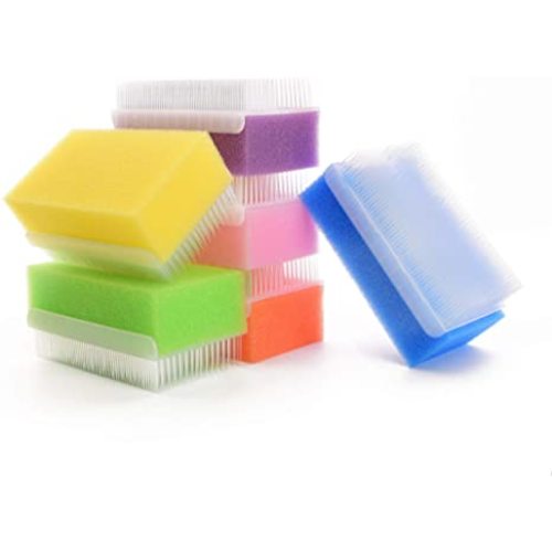 Special Supplies (6 Pack) Baby Bath Sponges Soft Foam Sensory Scrubber with Cradle Cap Bristle Brush - Body, Hair, and Scalp Cleaning - Gentle on Infant, Toddler Sensitive Skin - Great Sensory Feel