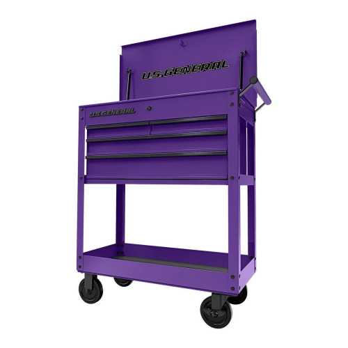 30 in., 4-Drawer Tech Cart, Purple