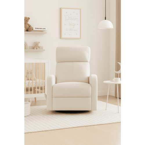 Concord Baby Charleston Fabric Swivel Glider Recliner - Light Beige