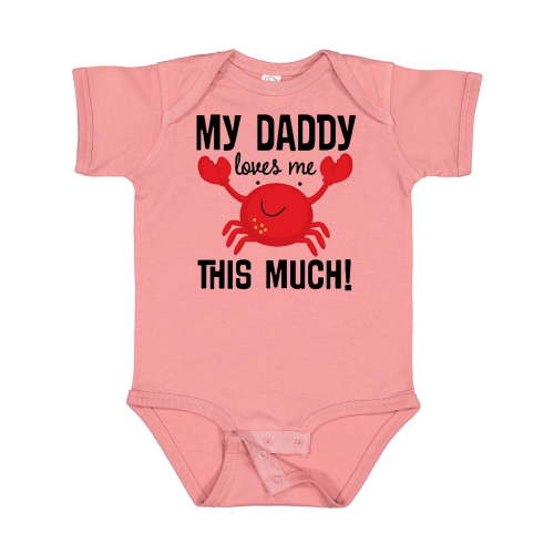 Inktastic Daddy Loves Me Childs Crab Boys or Girls Baby Bodysuit