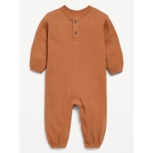 Long-Sleeve Waffle-Knit Henley One-Piece for Baby | Old Navy