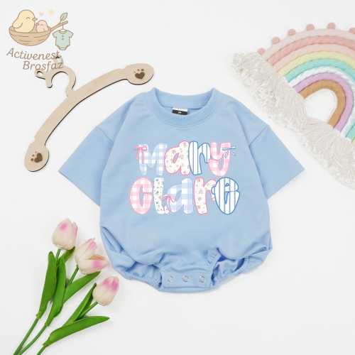 Personalized Name Coquette Romper, Newborn Outfit, Custom Baby Bubble Romper, Baby Shower Gift, Cute Baby Clothes, Summer Baby Bodysuit