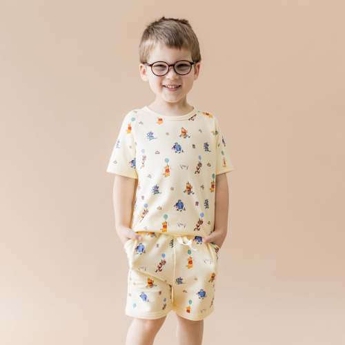 Short Sleeve Jogger Set in Winnie the Pooh Celebration