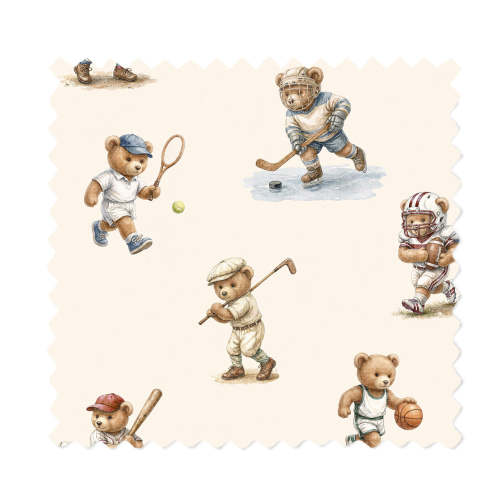 Football Crib Sheets with Teddy Bears and Classic Style