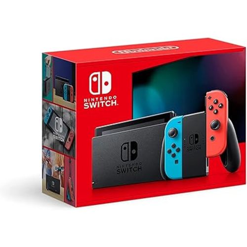 Nintendo Switch with Neon Blue and Neon Red Joy-Con - Handheld Gaming Console