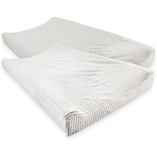 Touched by Nature Unisex Baby Organic Cotton Changing Pad Cover, Heather Gray, One Size