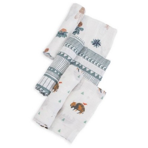 Little Unicorn Cotton Muslin Swaddle Blanket - 3pk, Color: Bison