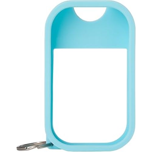 Touchland Hand Sanitizer Mist Case 1FL. OZ., Protective and Stylish Hand Sanitizer Spray Accessory, Silicone Case with Keyring, Frosty Blue