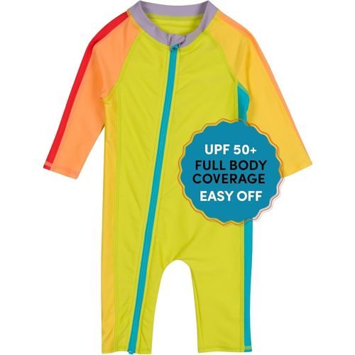 SwimZip Boys' Long-Sleeve UPF 50+ Swimsuit for Baby, Toddler, & Little Boys