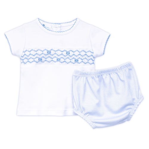 Jacob Smocked Diaper Cover Set- Light Blue