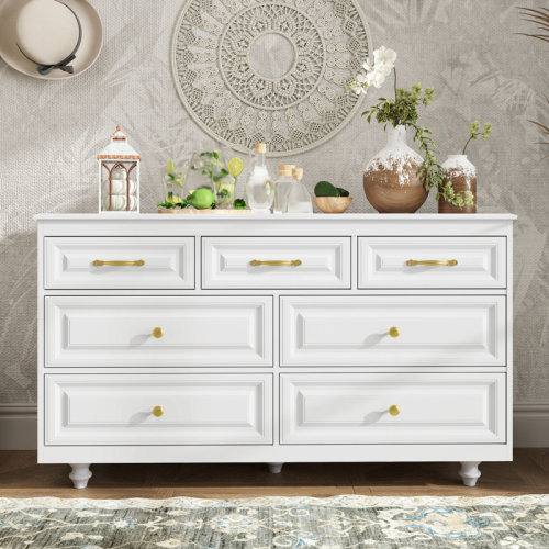 Charlton Home® 7-Drawer Dresser with 2 Size Drawers for Bedroom, Living Room | Wayfair