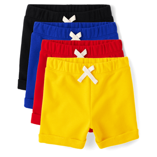 Baby And Toddler Boys Roll Cuff French Terry Shorts - Black