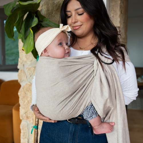 Piper Ring Sling Baby Carrier - Tan Hemp Cotton Blend | hope&plum