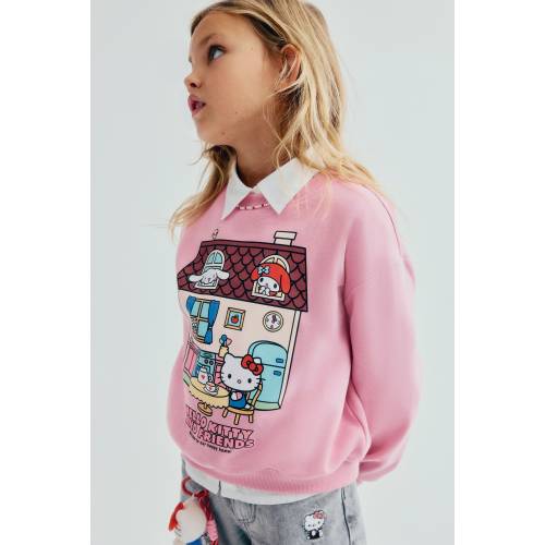 PRINTED BRUSHED-INSIDE SWEATSHIRT