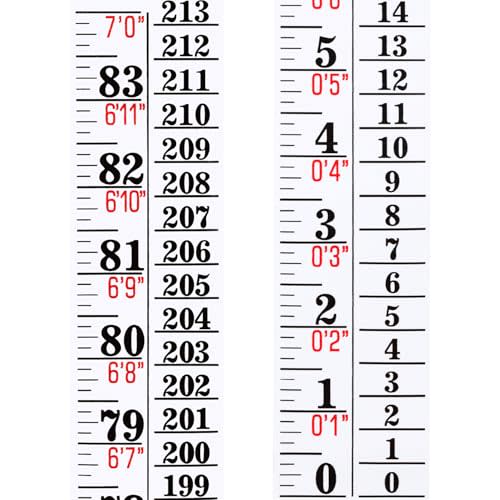 Tatuo Growth Chart Wall Labels Height Indicator Tape Ruler Growth Chart Decor Height Indicator Adhesive Ruler for Home Room Measuring(White)