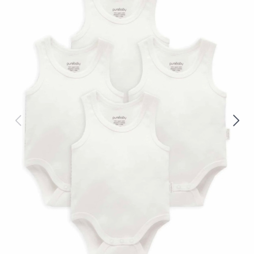 4 Pack Rib Bodysuit - Pure Baby