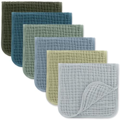 Muslin Burp Cloths Large 100% Cotton by Comfy Cubs (Multicolor, Pack of 6)