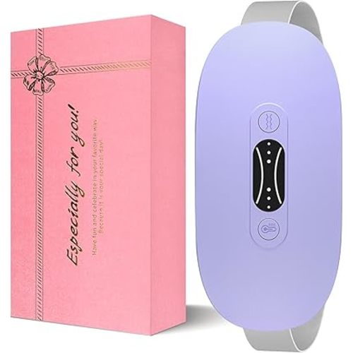 LISACOOL Portable Heating Pad for Period Cramps Cordless Menstrual Heating Pad with 3 Heat Levels and 3 Massage Modes, Birthday Gifts for Women and Girls (Pink)