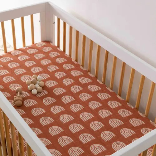 Crib Sheet in GOTS Certified Organic Muslin Cotton