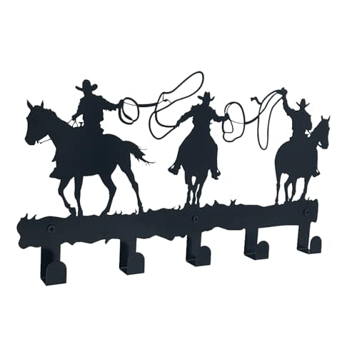 ZORISE Western Cowboy Coat Hooks - Wall Art Decor and Key Holder, Clothes, Hat, and Backpack Hanger, Sweet Home Storage Decor for Entryway, Hallway, Office, Kitchen, and Living Room