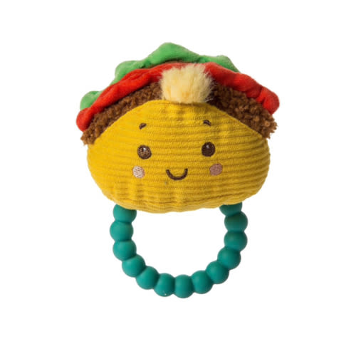 Mary Meyer Sweet Soothie Soft Baby Rattle with Teether Ring, Taco