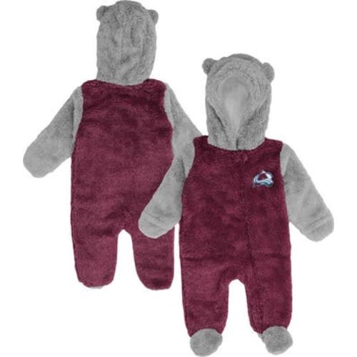 Newborn & Infant Burgundy Colorado Avalanche Game Nap Teddy Fleece Bunting Full-Zip Sleeper, 3-6 M