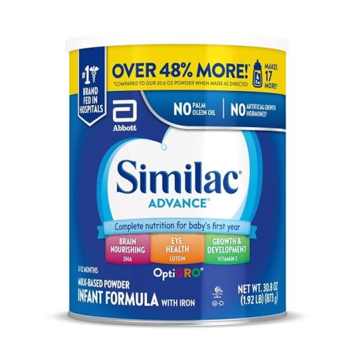 Similac Advance Baby Formula Powder With Iron, Inspired by Breast Milk | Nutritionally Complete Infant Formula for Babies, Support for Brain & Eye Development, Easy to Digest, 30.8 oz value-size can