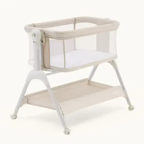 HARPPA Cuddly Sway | 3-in-1 Rocking Baby Bassinet & Bedside Sleeper with Anti-Reflux Mattress for Newborns | Attaches to Bed, Adjustable Height, Tool-Free Setup, Portable Wheels, CPSC Certified, Gentle Rocking Motion | Ideal for Infants, Safe Co-Sleeping