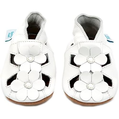 Dotty Fish Soft Sole Leather Sandals for Infants & Toddlers – Non-Slip Suede Sole, Breathable, Flexible & Lightweight, Barefoot Feel - 0–4 Years