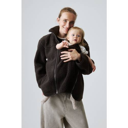 Women's Dark brown MAMA Before & After Babywearing Fleece Jacket | H&M US