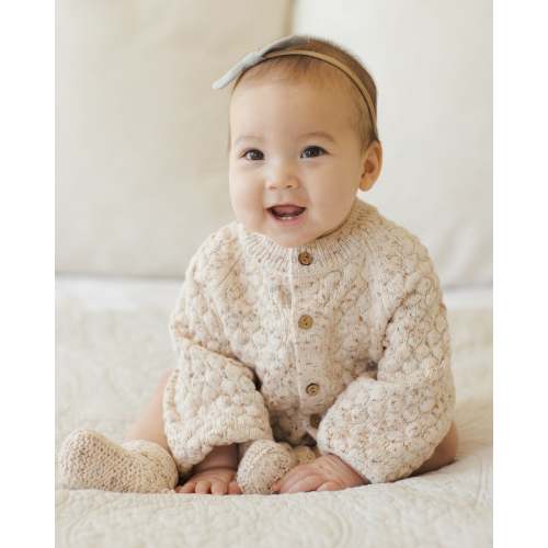 Bubble Knit Cardigan 3-6 month || Natural Confetti – Quincy Mae
