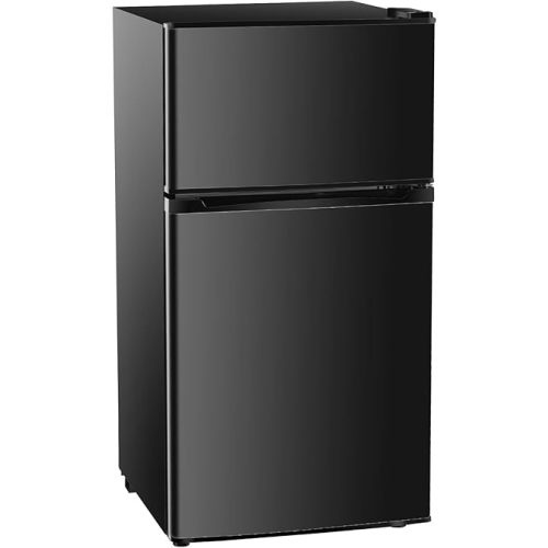 OLIXIS 3.2 Cu.Ft Mini Fridge with Freezer, Small Refrigerator, Black