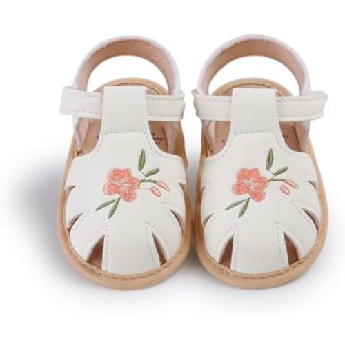 Ohwawadi Baby Boys Girls Sandals Soft Sole Summer Infant Wedding Dress Flat Shoes Beach Sandal Newborn Crib Shoes First Walkers