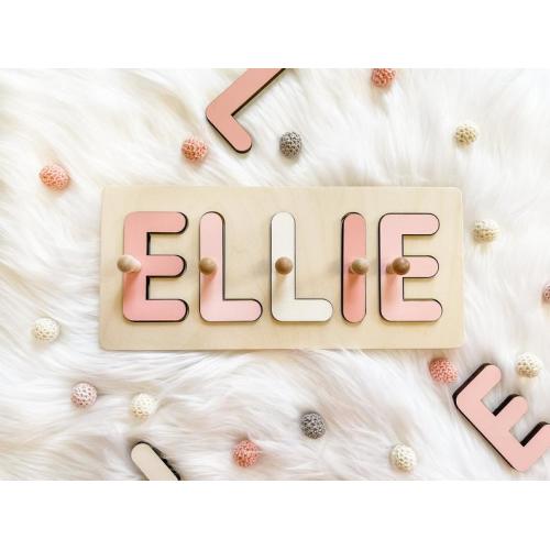 Personalized Baby Name Puzzle Nursery Room Decor Wooden Kids