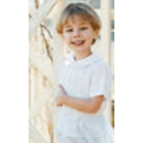 White/ Blue Feather stitch Jon Jon – The Little Cottage