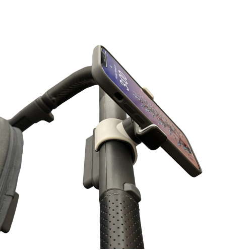 Maxby Stroller Phone Holder, Shopping Cart & Handlebar Mount, Stable Secure Fit, Adjustable Rotation