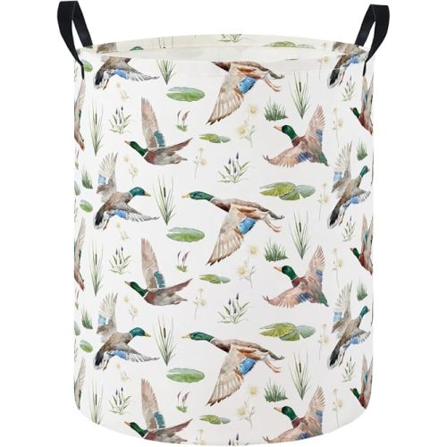 Baby Laundry Hamper Basket Baby Hamper for Nursery Boy and Girl Cute Storage Bin Organizer Boho Room Decor(Duck)