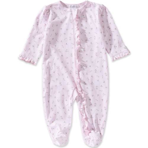 Kissy Kissy Baby Girls Pima Cotton Garden Roses Ruffle Zip Footed Coverall