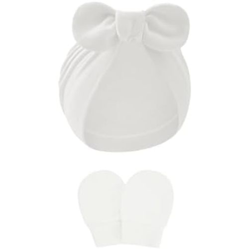 Zando Big Bow Baby Hats and Mittens Newborn Hat Essentials Cotton Warmth Infant Hospital Hat Baby Turban for Girls Boys 0-2T