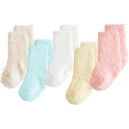 MOMSMENU Baby Socks Winter Warm Non Slip Toddler Socks 5 Pairs for Boys Girls