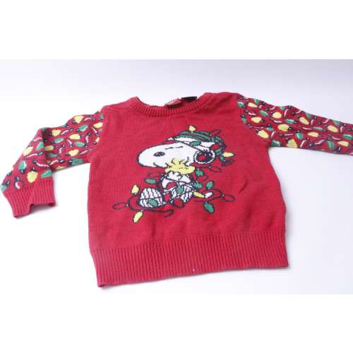 Peanuts, Snoopy, Christmas, Red, Lights, Baby, Pullover, Sweater, 12 Months, Warm, Winter, Holiday, Clothing, Outfit, Vintage,  ~20-01-193