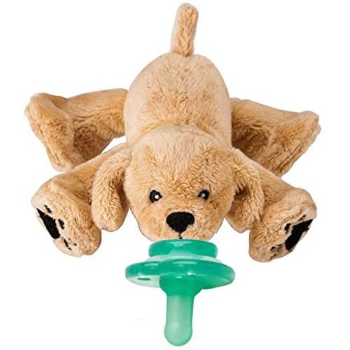 Nookums Paci-Plushies Buddies - Retriever Pacifier Holder - Adapts to Name Brand Pacifiers, Suitable for All Ages, Plush Toy Includes Detachable Pacifier