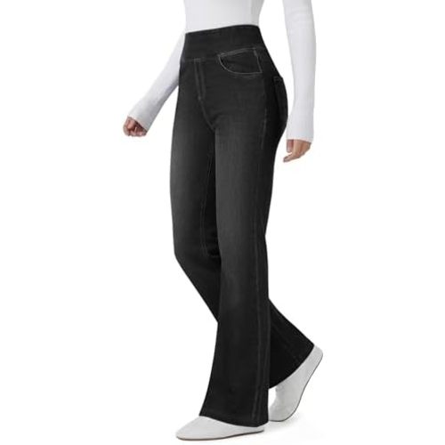FireSwan Women’s Trendy Stretchy Flare Jeans Pull On Casual Denim Pants
